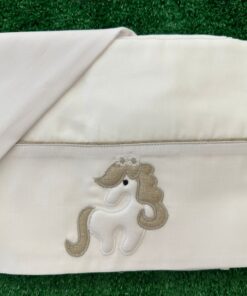 Set Lenzuola 3 pezzi pony tortora bianco