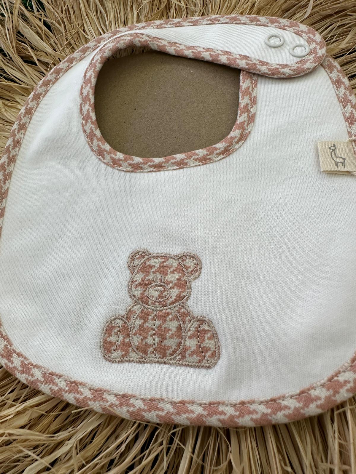 Bavetta bianca rosa Baby Gi - immagine 2