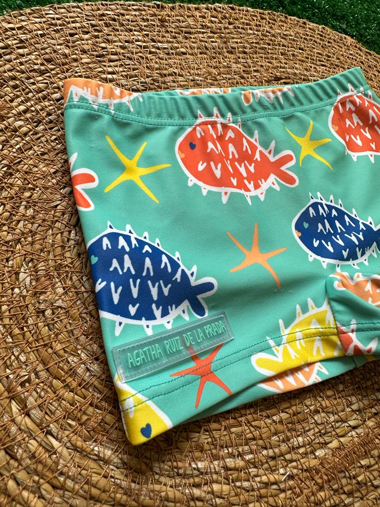 Costume verde acqua pesce palla - immagine 3