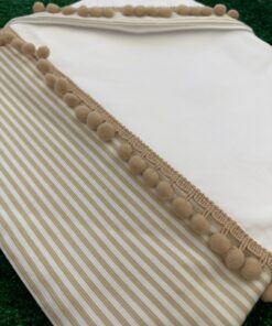 Alternative view of Set Lenzuola 3 pezzi pompom beige bianco #Mammaecicci