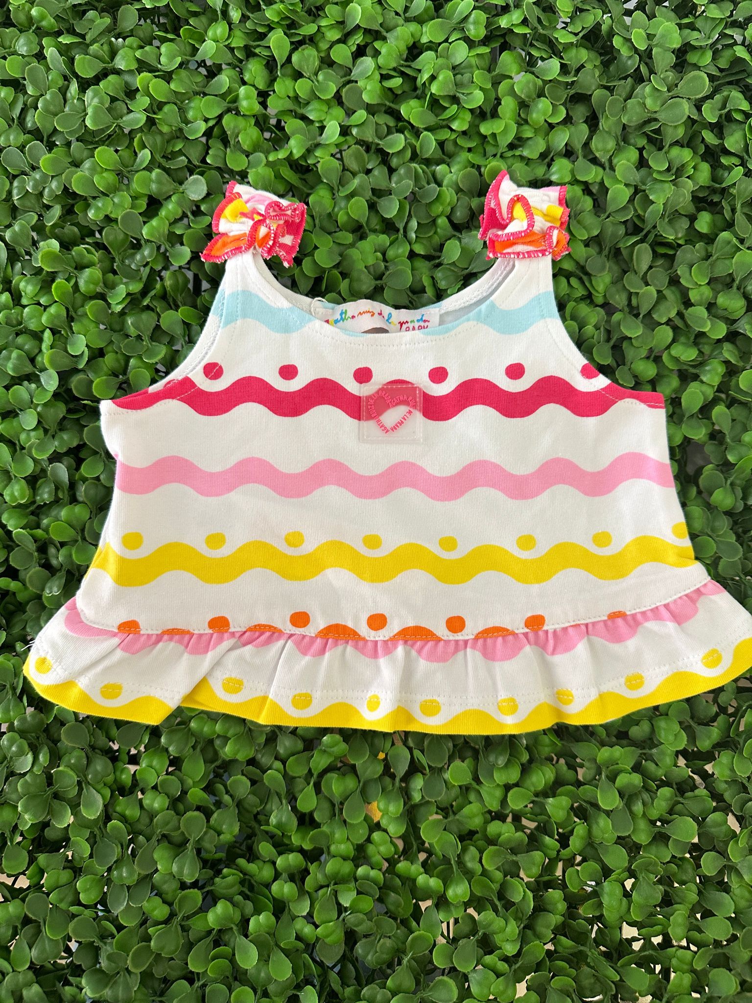 Top bimba multicolor con balza