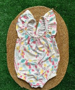 Costume intero bimba con pappagalli FS baby