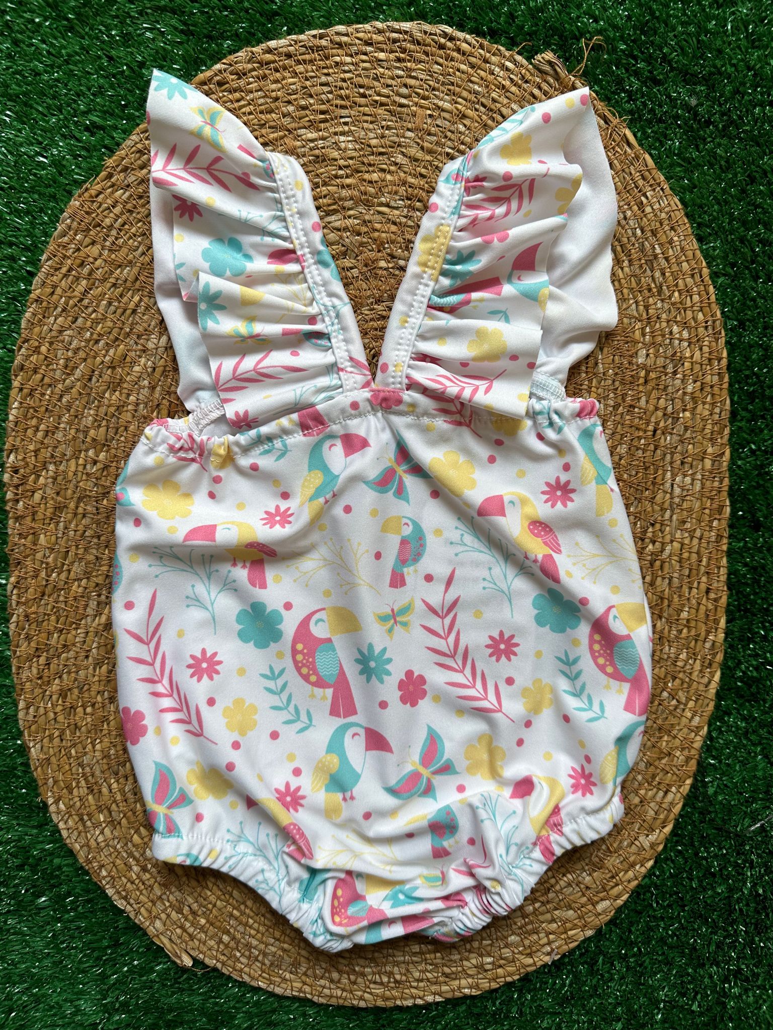 Costume intero bimba con pappagalli FS baby - immagine 2