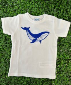 T-shirt bianca con balena Sardon
