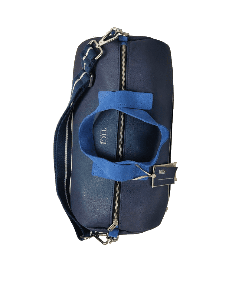Borsa artigianale TICI handemade blu e azzurra - immagine 4