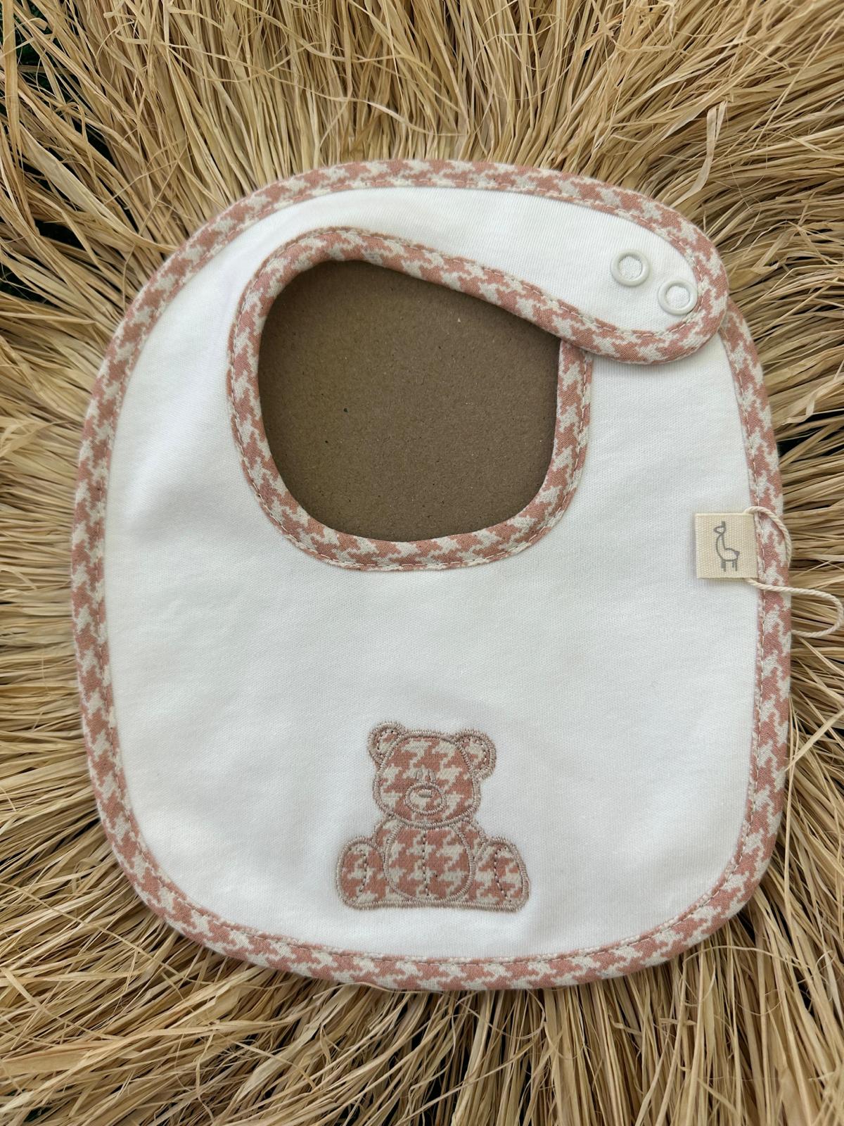 Bavetta bianca rosa Baby Gi