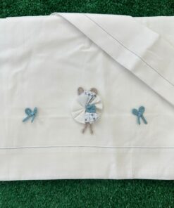 Set Lenzuola 3 pezzi bianco decorazione azzurra Primodì