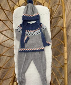 Completo 3 pezzi Mac Ilusion grigio e celeste