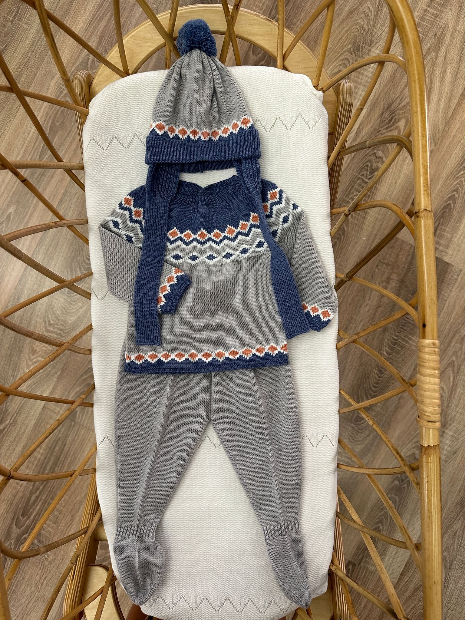 Completo 3 pezzi Mac Ilusion grigio e celeste