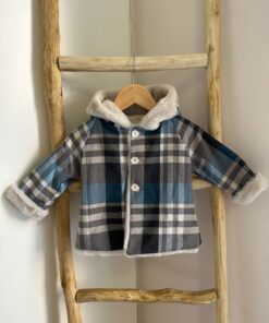 Cappottino in pelliccia tartan blu Mac Ilusion