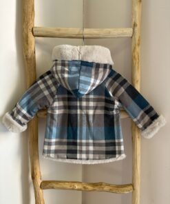 Alternative view of Cappottino in pelliccia tartan blu Mac Ilusion