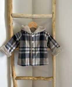 Cappottino in pelliccia tartan tortora Mac Ilusion