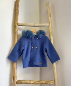Cappottino misto lana blu Mac Ilusion