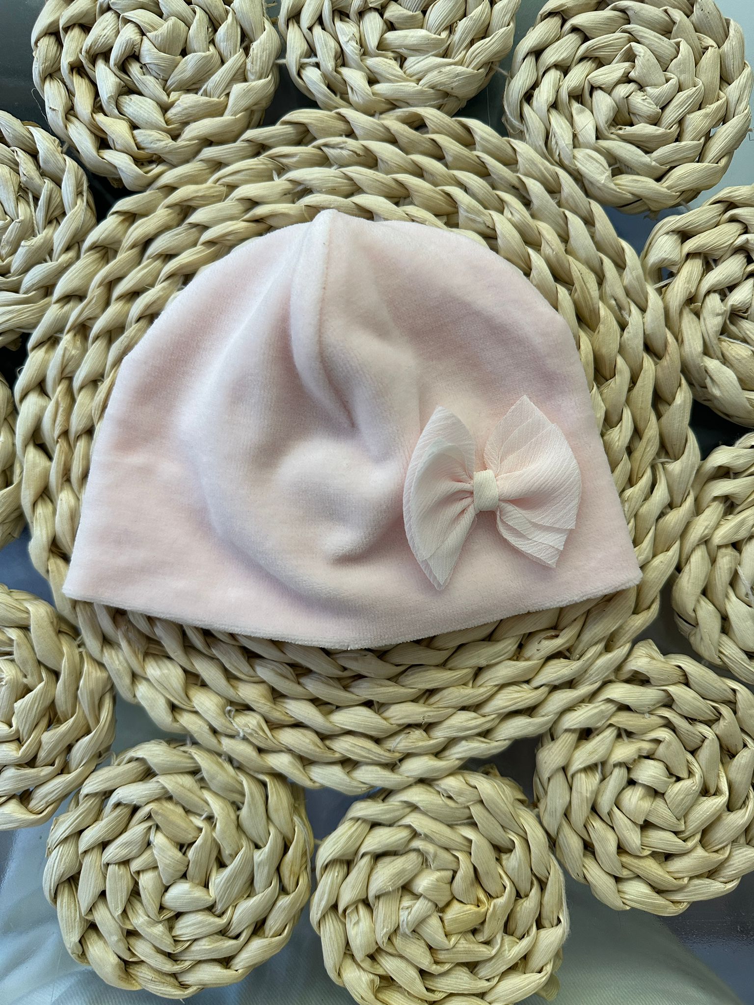 Berretto rosa fiocco creponne Story Loris