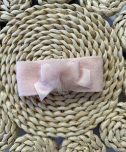 Fascia per capelli pom pom e fiocco rosa Story Loris