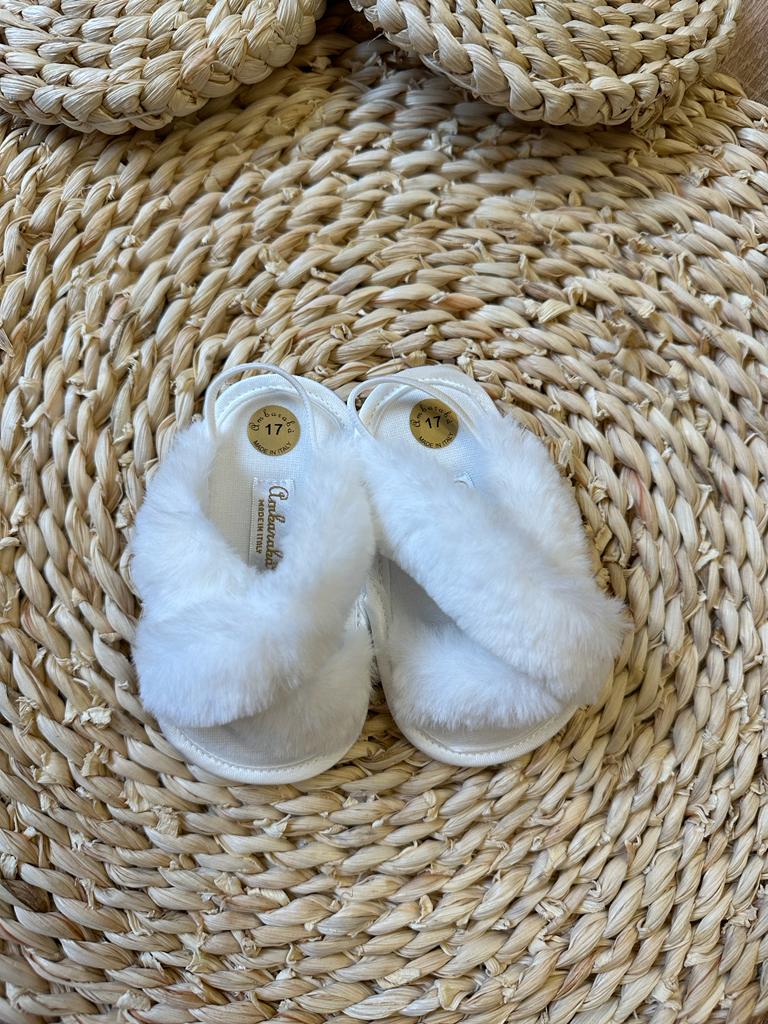 Sandaletto in pelliccia bianco Ambarabà