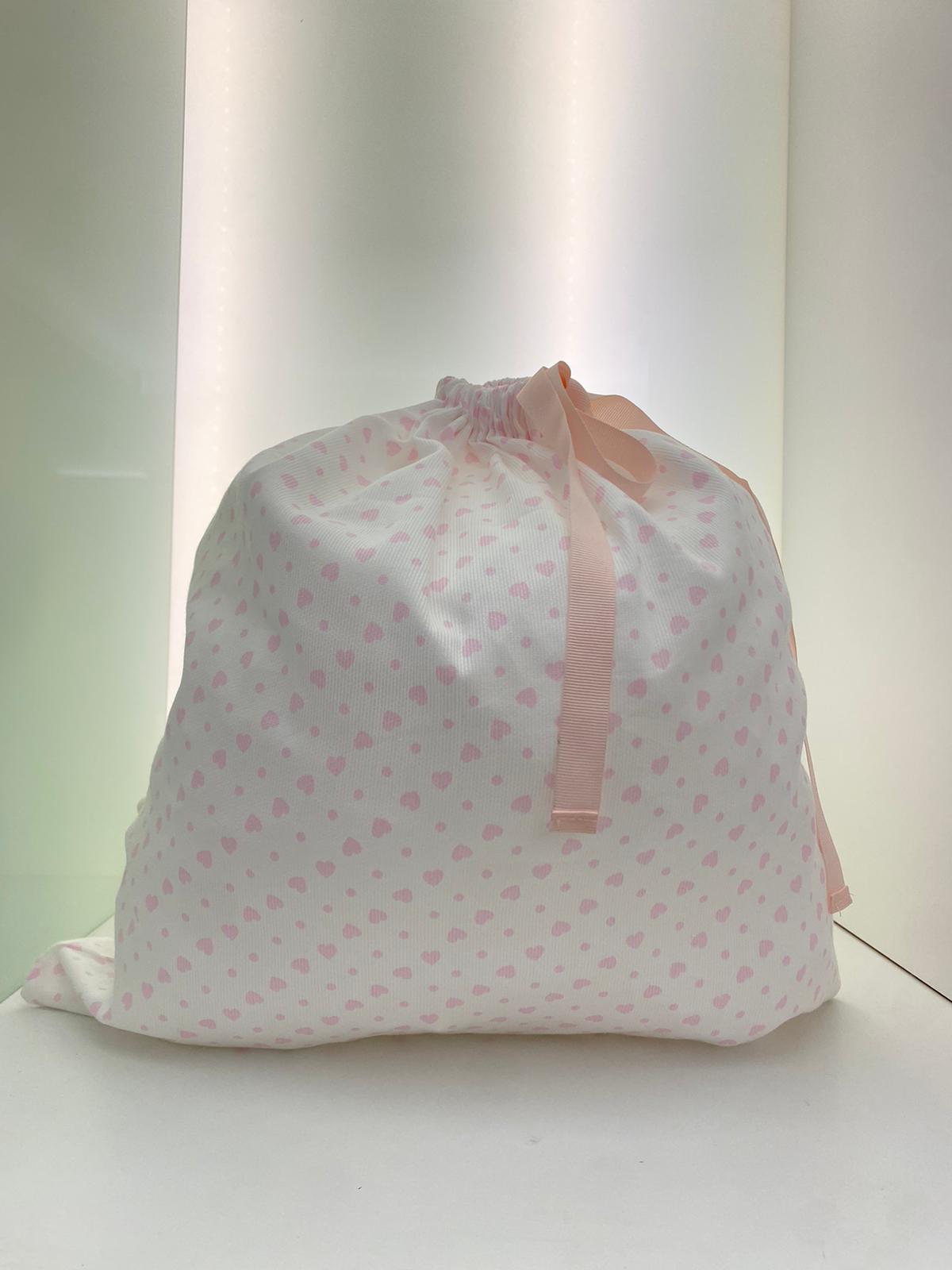 Sacco porta cambio cuoricini rosa - immagine 3