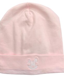 Cappellino rosa cavalluccio ricamato