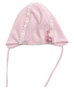Cappellino paraorecchie rosa con rosellina Jamiks