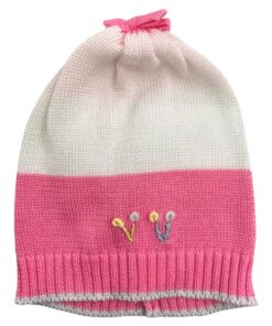 Cappellino ricamato bianco e rosa Primodì