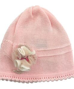 Cappellino rosa con fiore Aurora