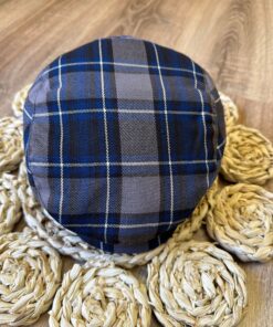 Coppola tartan blu e marrone