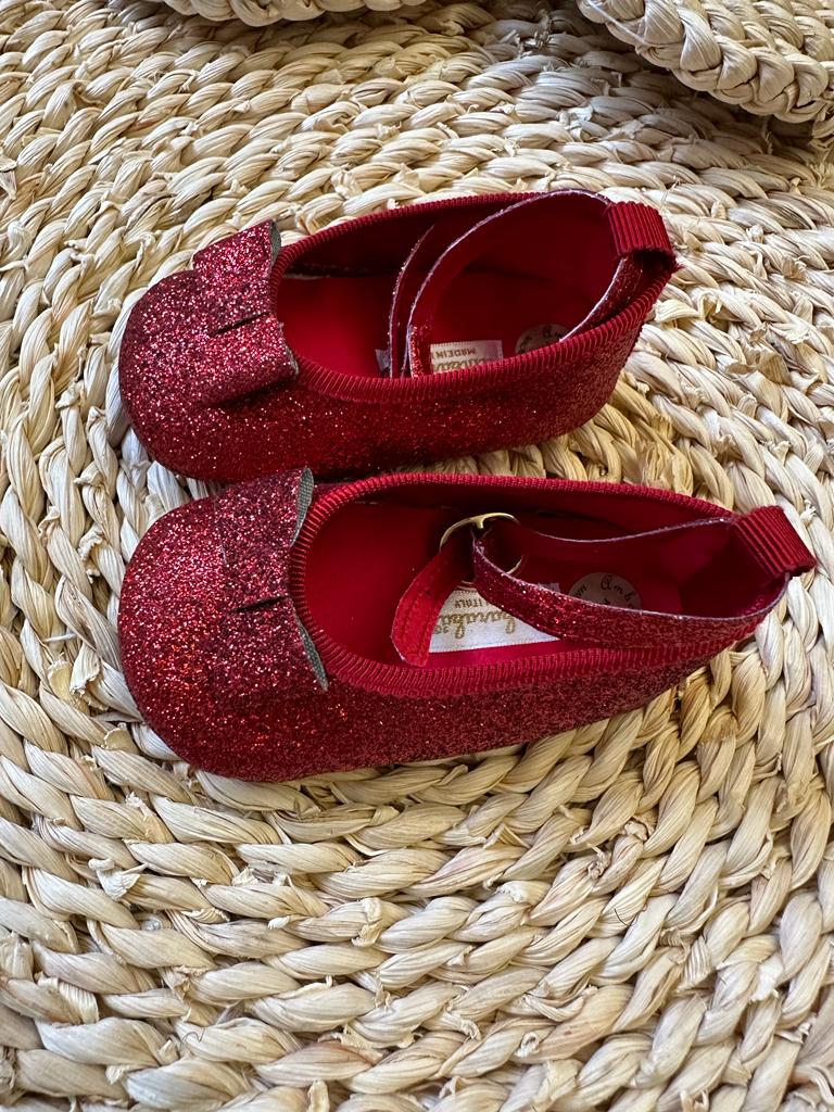 Scarpe culla rosse con glitter Ambarabà - immagine 2
