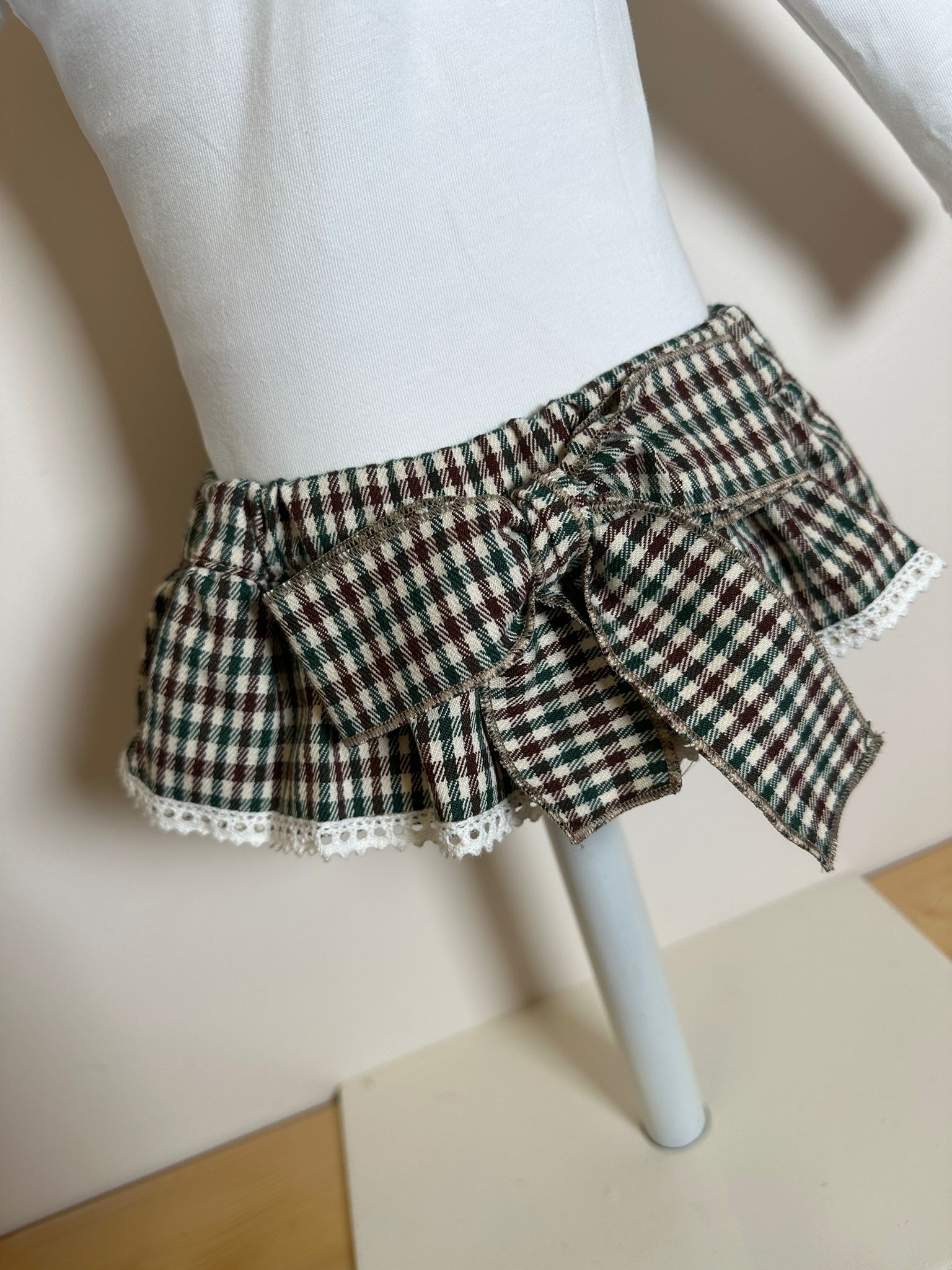 Culotte a quadretti marrone e verde Phi Clothing - immagine 3