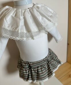 Alternative view of Culotte a quadretti marrone e verde Phi Clothing