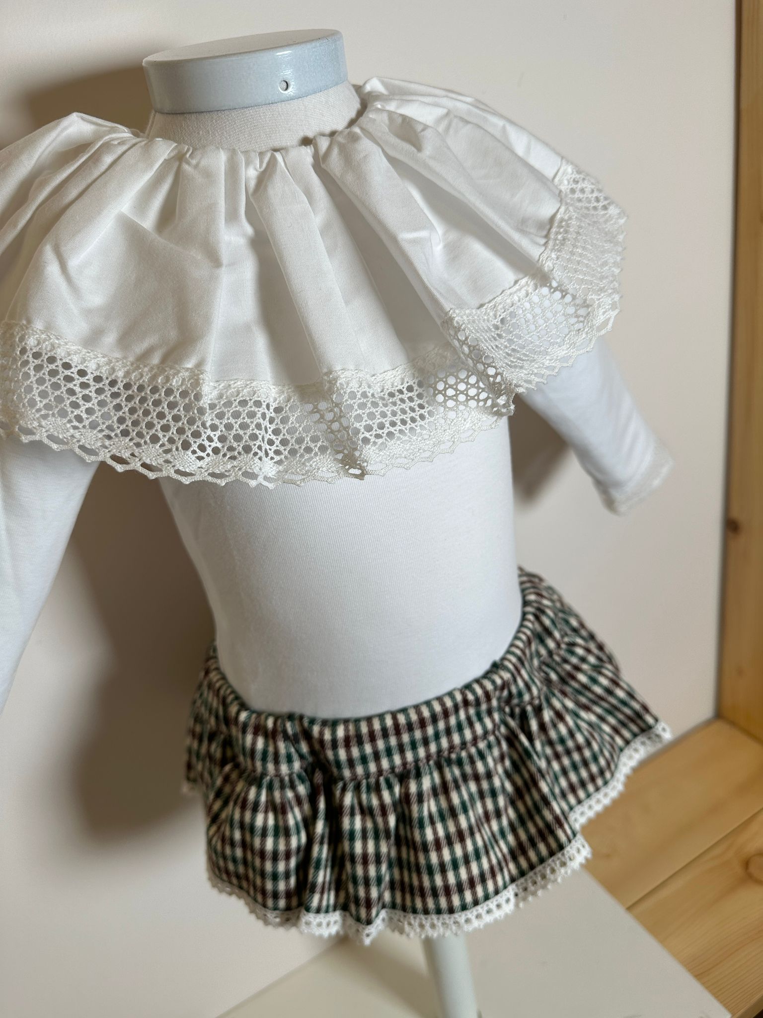 Culotte a quadretti marrone e verde Phi Clothing - immagine 2