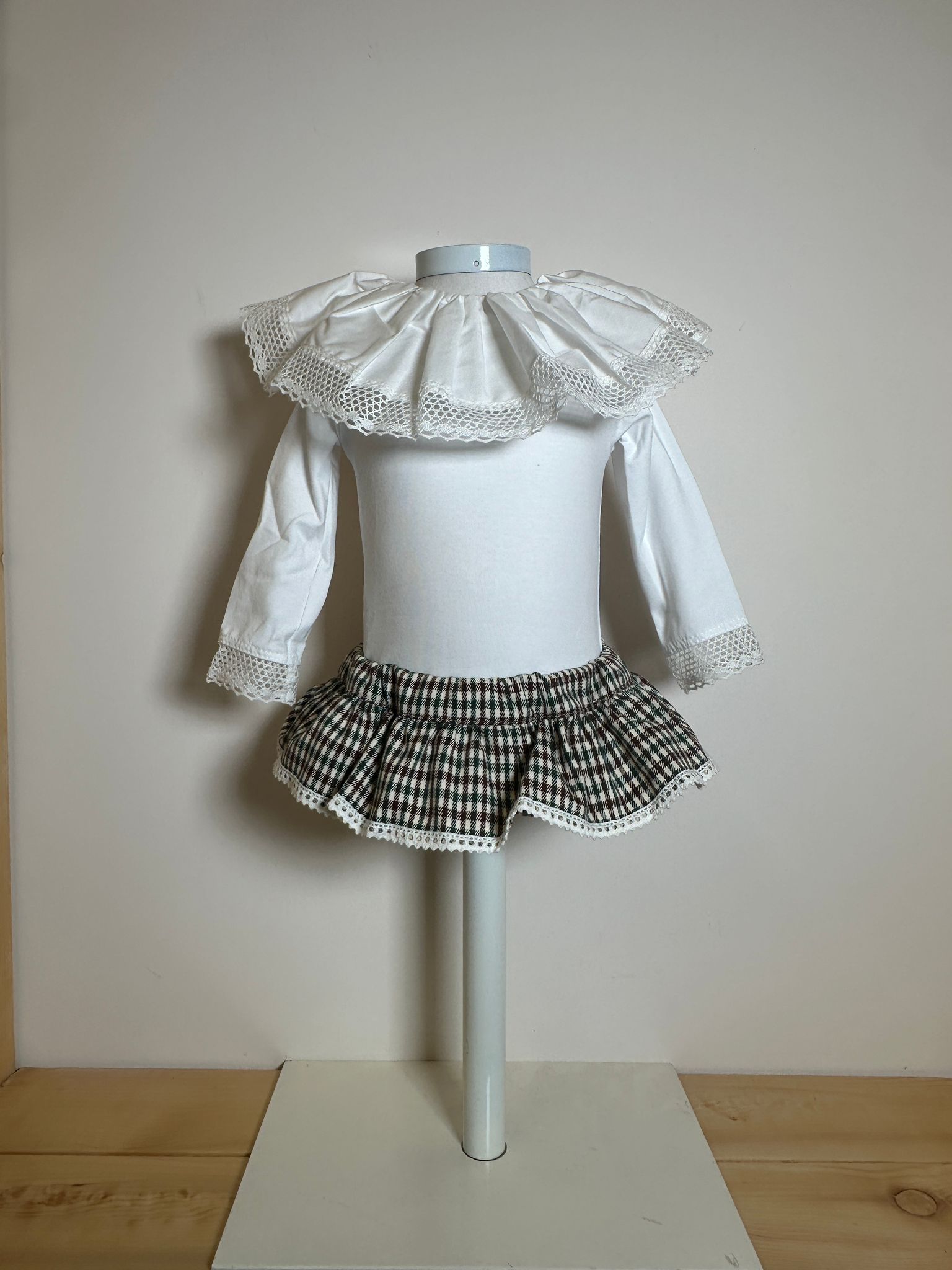 Culotte a quadretti marrone e verde Phi Clothing