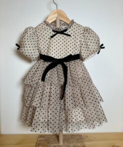 Vestito tulle con pois neri Phi Clothing