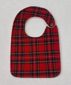 Bavetta in tartan rosso quadrata