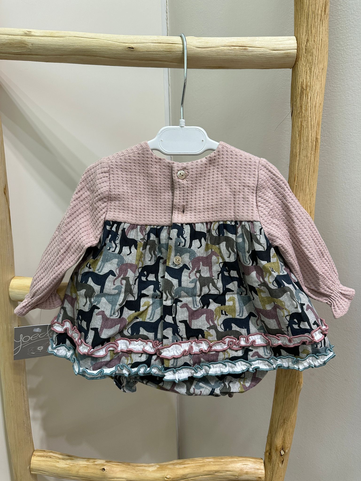 Vestito con culotte rosa fantasia cane - immagine 3