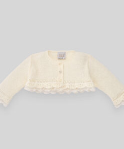 Cardigan Corto Beige e Bianco Paz Rodriguez