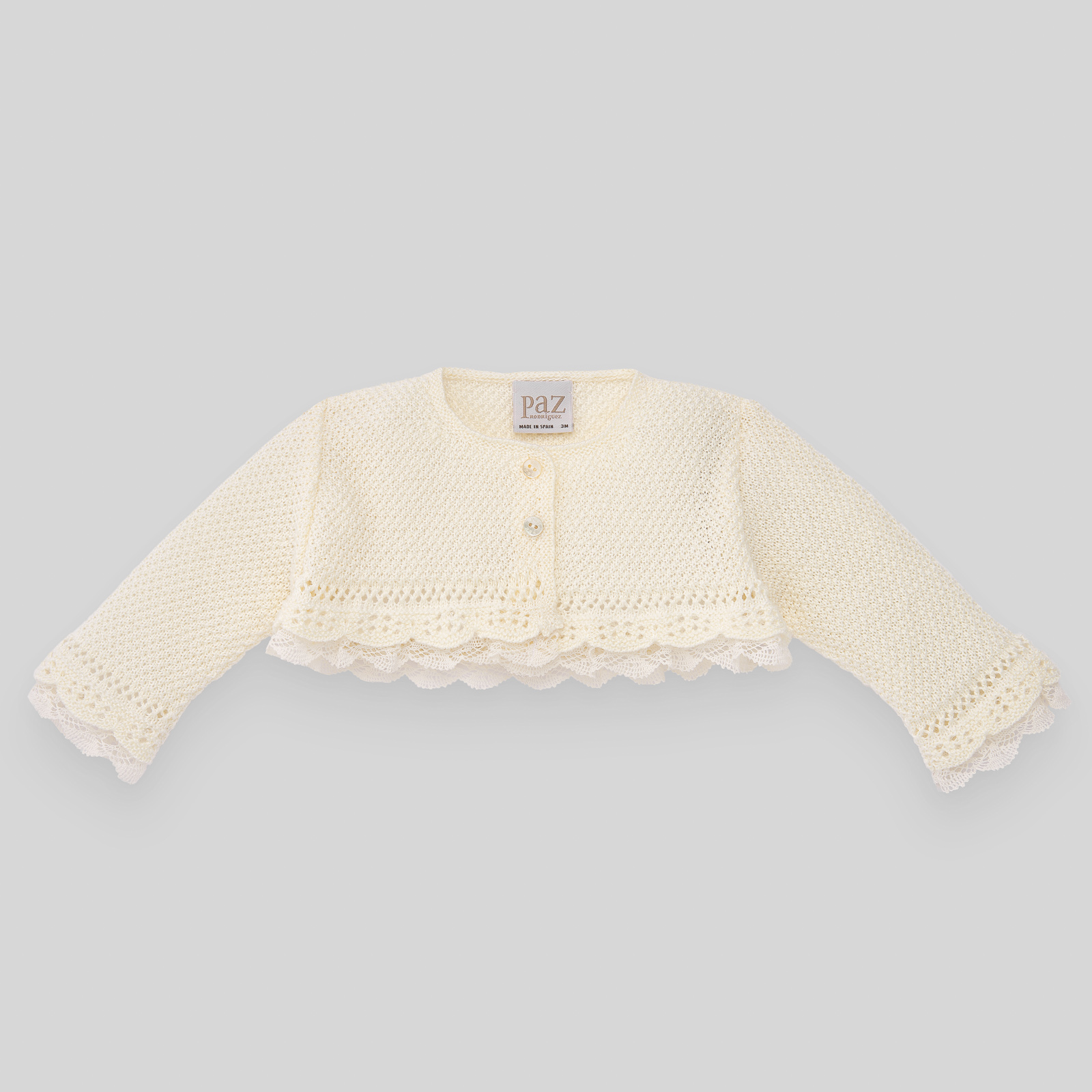 Cardigan Corto Beige e Bianco Paz Rodriguez