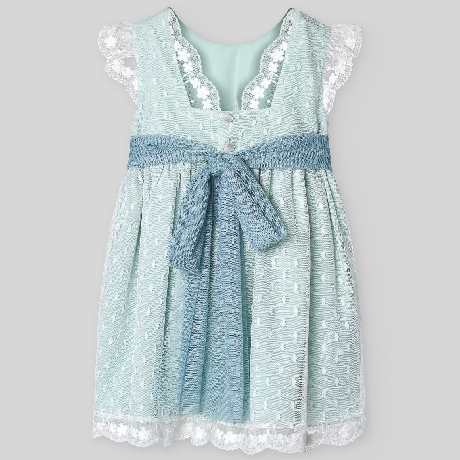 Vestito Verde Acqua con fiori Paz Rodriguez - immagine 2