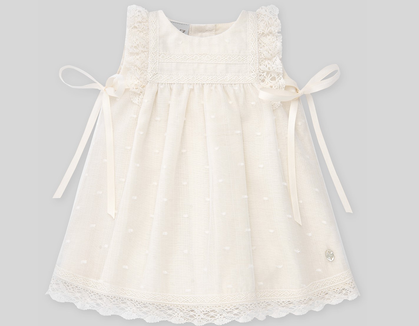Vestito Beige con Ricami Paz Rodriguez