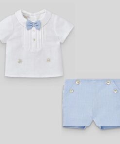 Completo Short e Camicia con Papillon Azzurro Paz Rodriguez