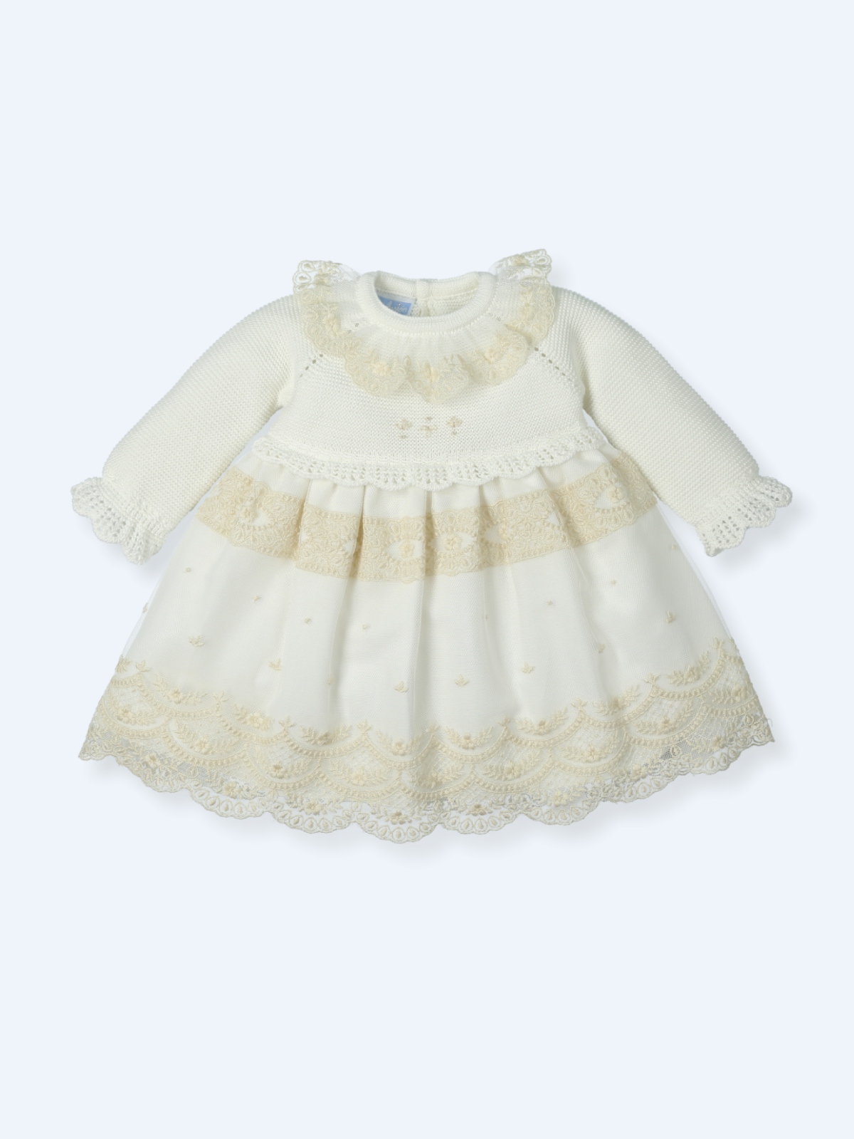 Abito in maglia e tulle panna Mac Ilusion