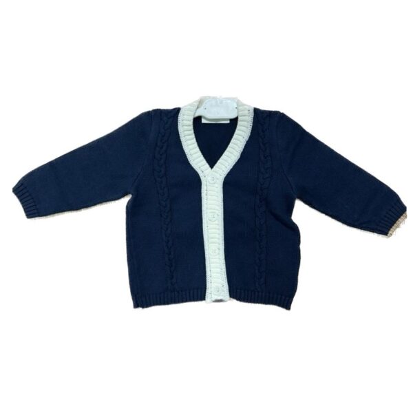 Cardigan Blu e Panna Pure