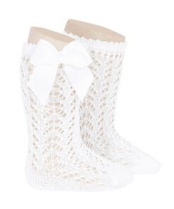 Calzino alto Condor traforato con fiocco