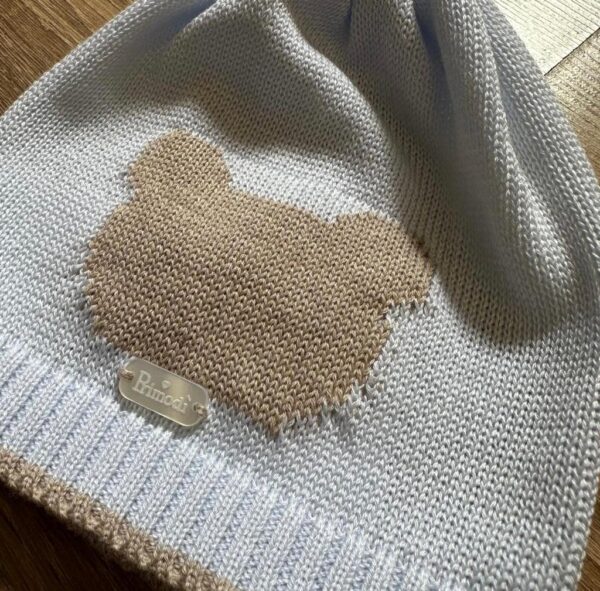Cappellino Celeste con Orsetto Tortora Primodì - immagine 2