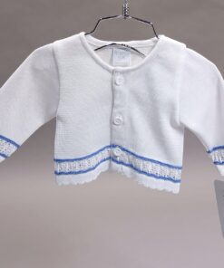 Cardigan Bianco e Blu Avio Pappa e Latte