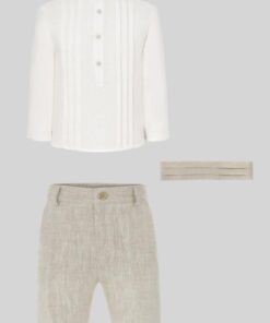 Alternative view of Completo Bermuda e Camicia Beige e Crema Paz Rodriguez