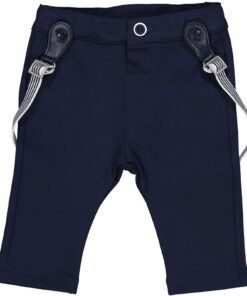 Pantalone in cotone blu con bretelle Birba