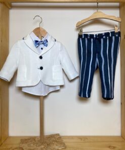 Completo bianco e blu Baby A