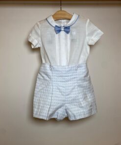 Completo cerimonia bianco e celeste Baby A.