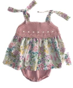 Vestitino e culotte rosa con fiori Mac Ilusion