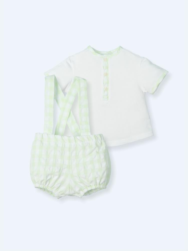 Polo e salopette verde e bianco Mac Ilusion